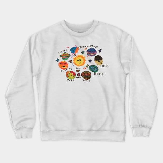 Solar System Crewneck Sweatshirt by WhitneyWooHoo